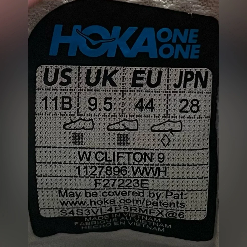 Hoka One One Clifton 9 REFLECTIVE Womens Size 11 Running Shoes Sneakers White - Picture 11 of 12